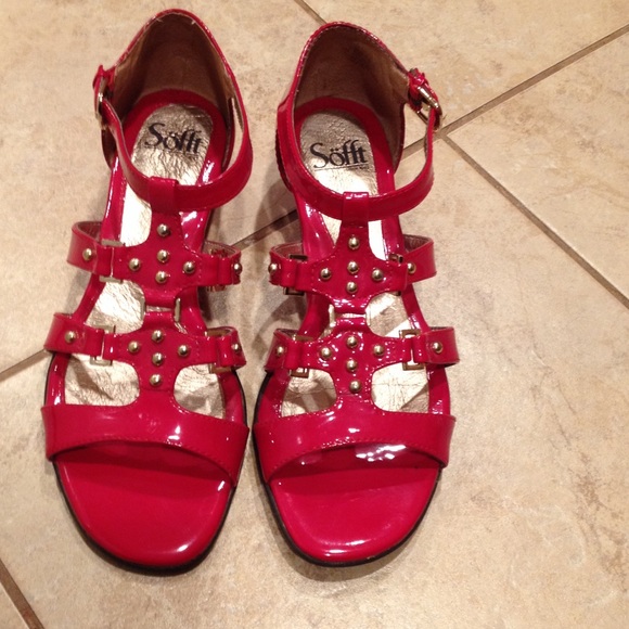 red dressy sandals