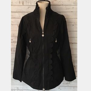 Betsey Johnson Black Pea Coat Full Zip Jacket