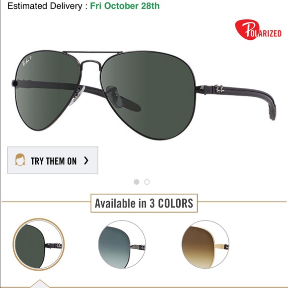 Ray ban brown aviator soft sides carbon fibre - Picture 1 of 4