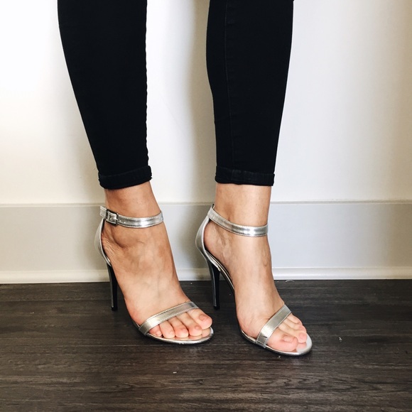 Silver Strappy Heels