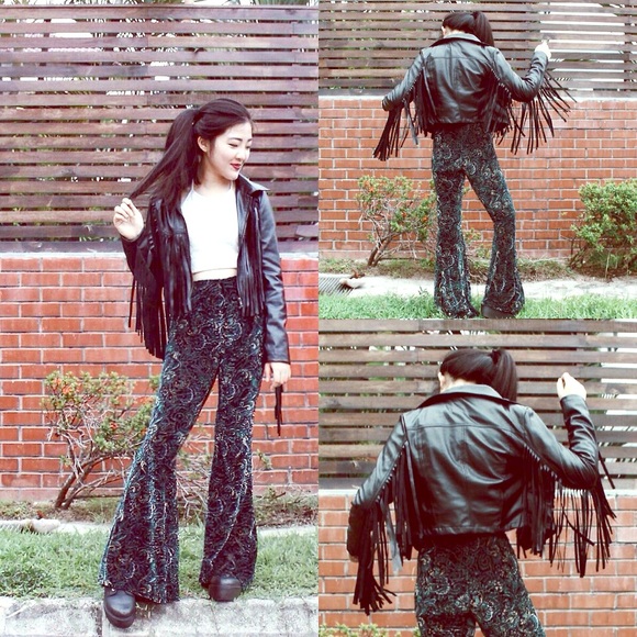 Tobi velvet bell bottoms