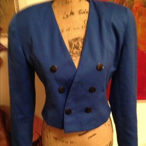 Wool crop double breasted blazer