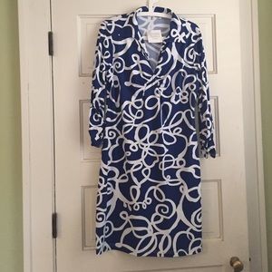 Barbara Gerwit Blue and White Dress