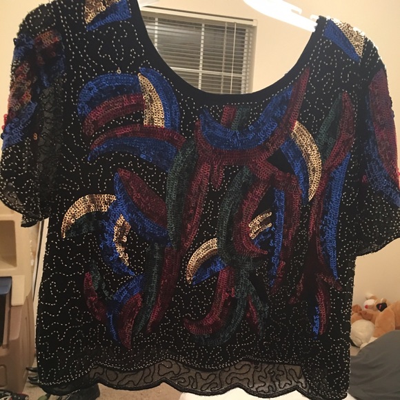 Sequin Cropped Top - image 2