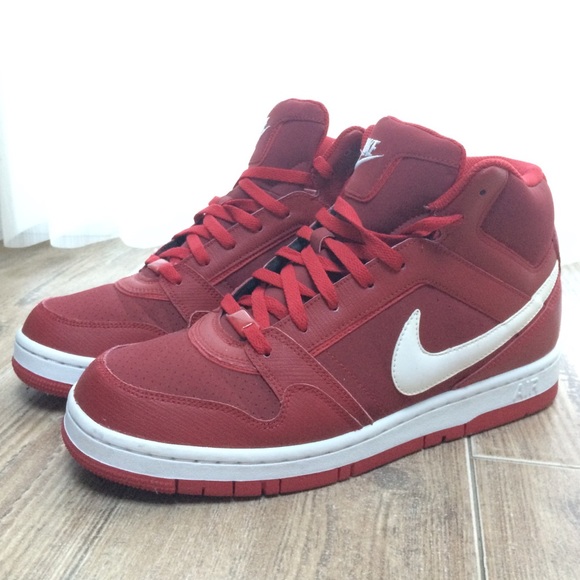 red leather high tops