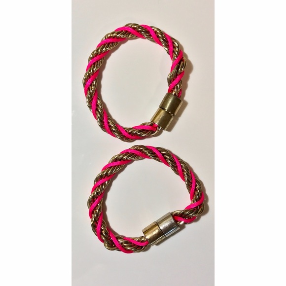 Magnetic Pink and Gold Bracelet Set