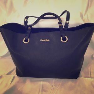 Black Calvin Klein Saffiano Tote