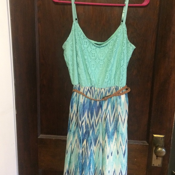 Mint green/blue/ivory maxi skirt!