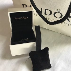 Empty Pandora bag, bracelet, 2 charm boxes