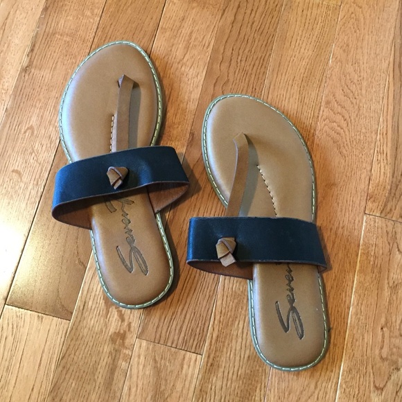 Brown and black sandals