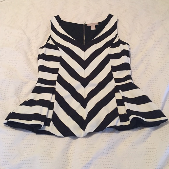 Black and white striped sleeveless top