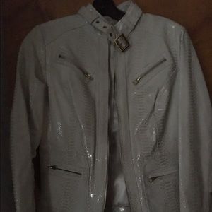 Cache Reptile embossed leather jacket
