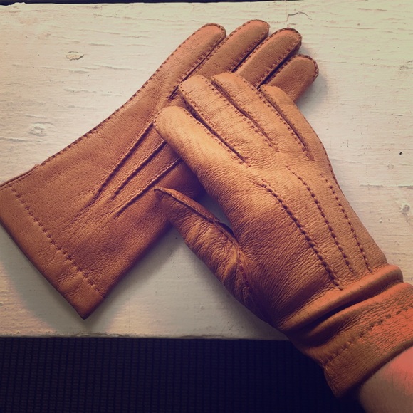 Vintage Cashmere Lined Leather Gloves
