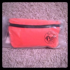 Coral Victoria secret fanny pack with koozie