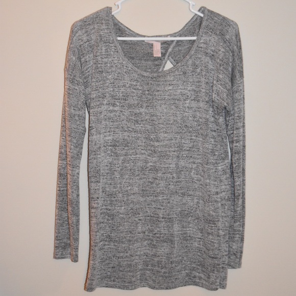 Grey sweater with keyhole back!