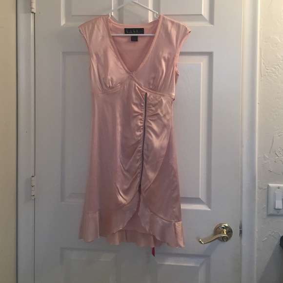 Pink satin dress