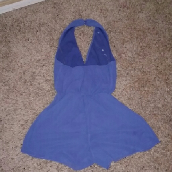 Blue Halter Top Romper - Picture 2 of 4