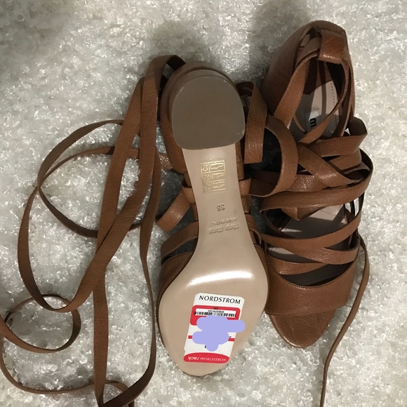 Miu miu leather gladiator wrap sandals - Picture 3 of 4