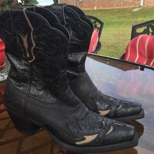 ARIAT BLACK LEATHER COWGIRL BOOTS SIZE 8.5
