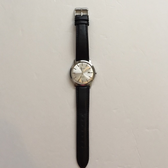 Black and silver watch