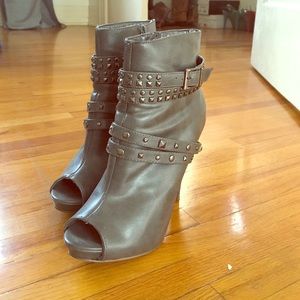 Peep toe ankle boots