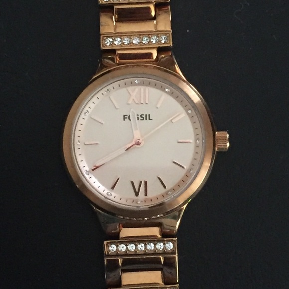 Fossil watch rose gold stainless steel
