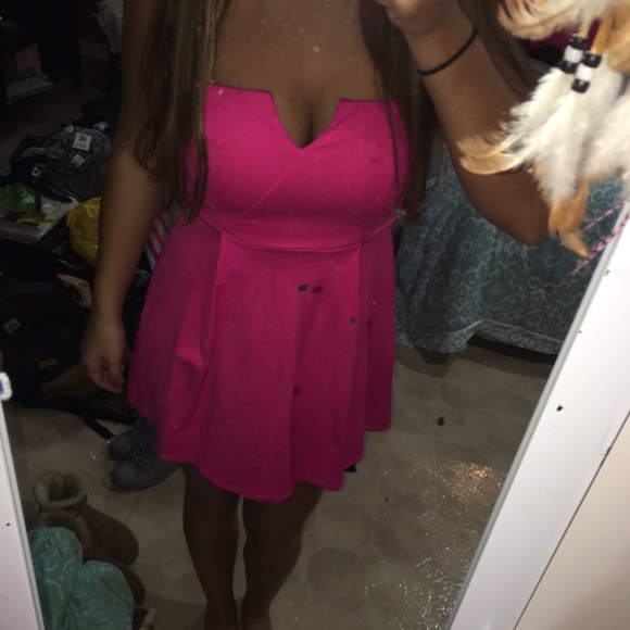 Pink strapless dress - Picture 2 of 2