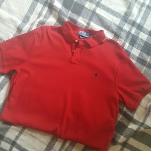 Mens red polo