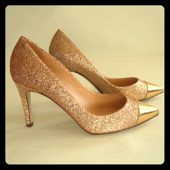 ❤️ HP NWT J. Crew Gold Glitter Cap Toe Pumps❤️ - Picture 7 of 7