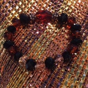Black/Brown/Clear Glass Beaded Bracelet