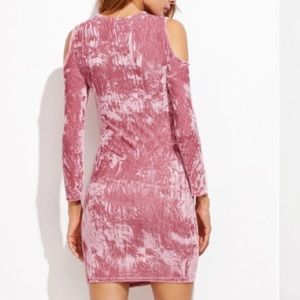 Bubblegum Pink Long Sleeve Open Shoulder Dress