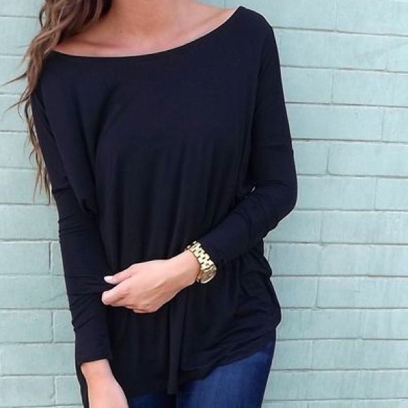 Black long sleeve Piko top