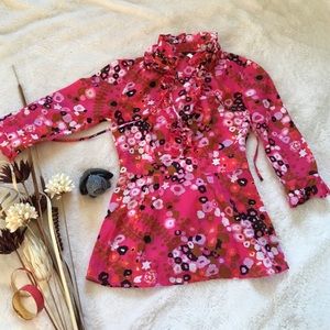 J Crew Cherry Blossom Frances Ruffled Blouse