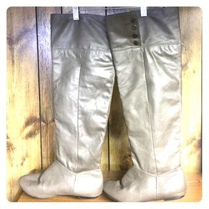 ShoeDazzle Mazzy Over the Knee Boots in Mushroom