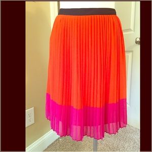 G.H. Bass & Co NWT orange/purple pleated skirt