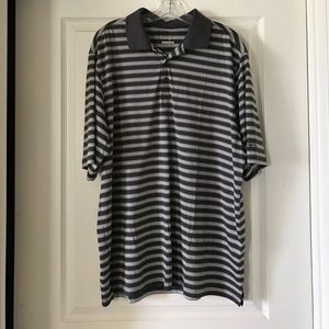 Walter Hagen Hydro-dri gray white polo golf shirt