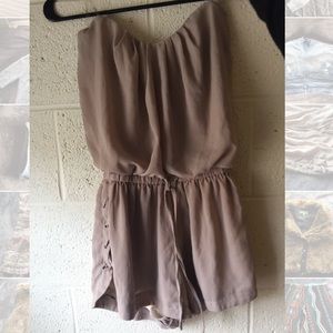 Nude strapless romper