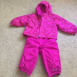 Columbia snow bibs and snow jacket