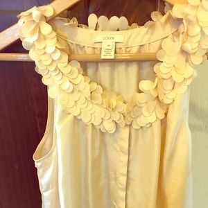 Jcrew silk sleeveless blouse with flutter neck