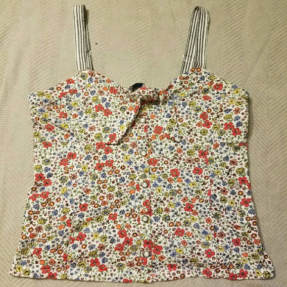 Anthropologie floral tank XL