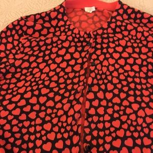 Jcrew heart patterned Jackie cardigan