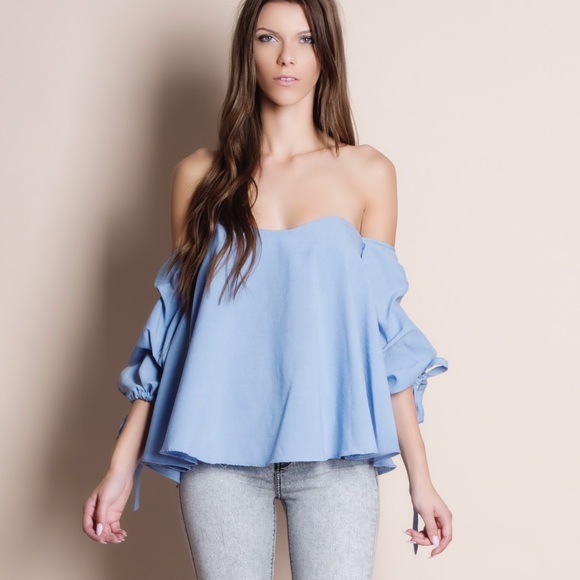 1DAYSALE Off Shoulder Puff Sleeve Top - Picture 2 of 4