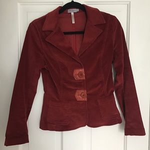 Corduroy blazer with leather accents size small