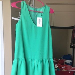 Green drop waist dress