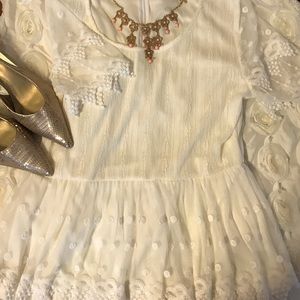 Lace peplum top