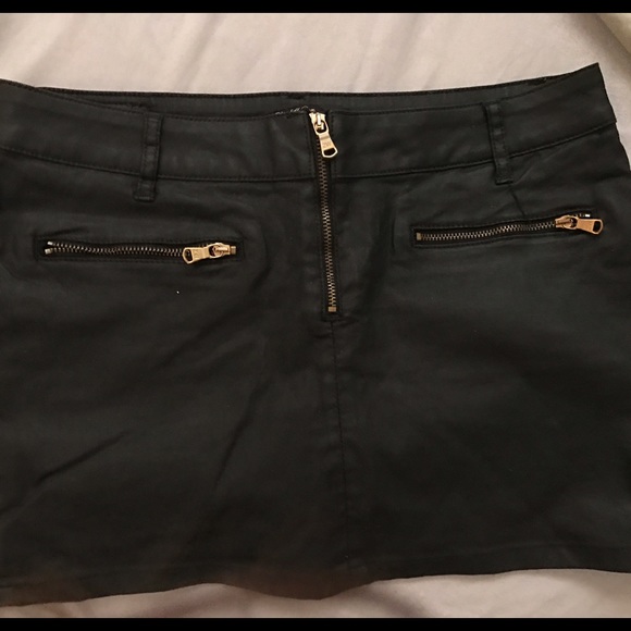 Black leather like skirt