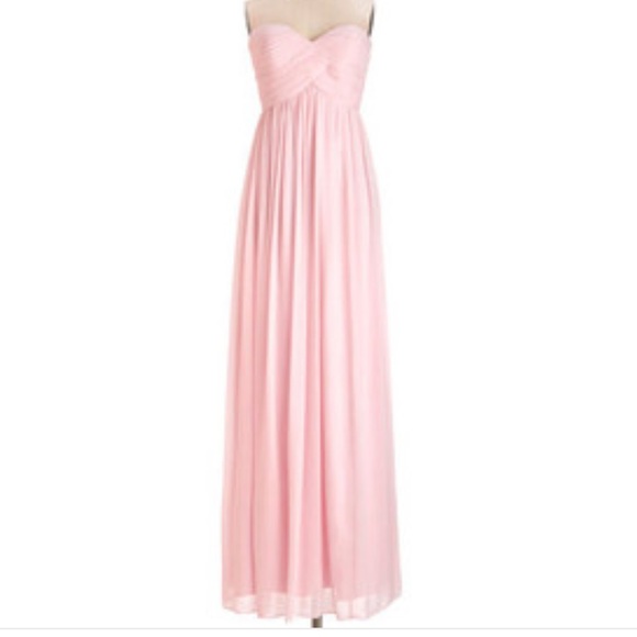 MODCLOTH Plus Size light pink Chiffon Long Dress