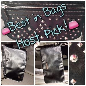 👏HP🎉9 West Vegan Leather Studded black purse👛