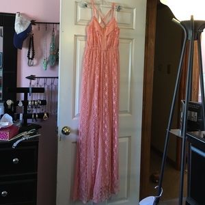Lace Light Pink Maxi Dress