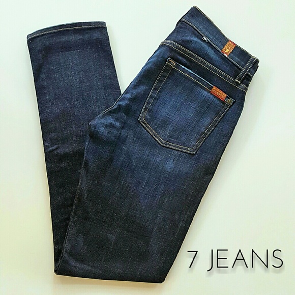 7 For All Mankind Slim Cigarette Denim Blue Jeans